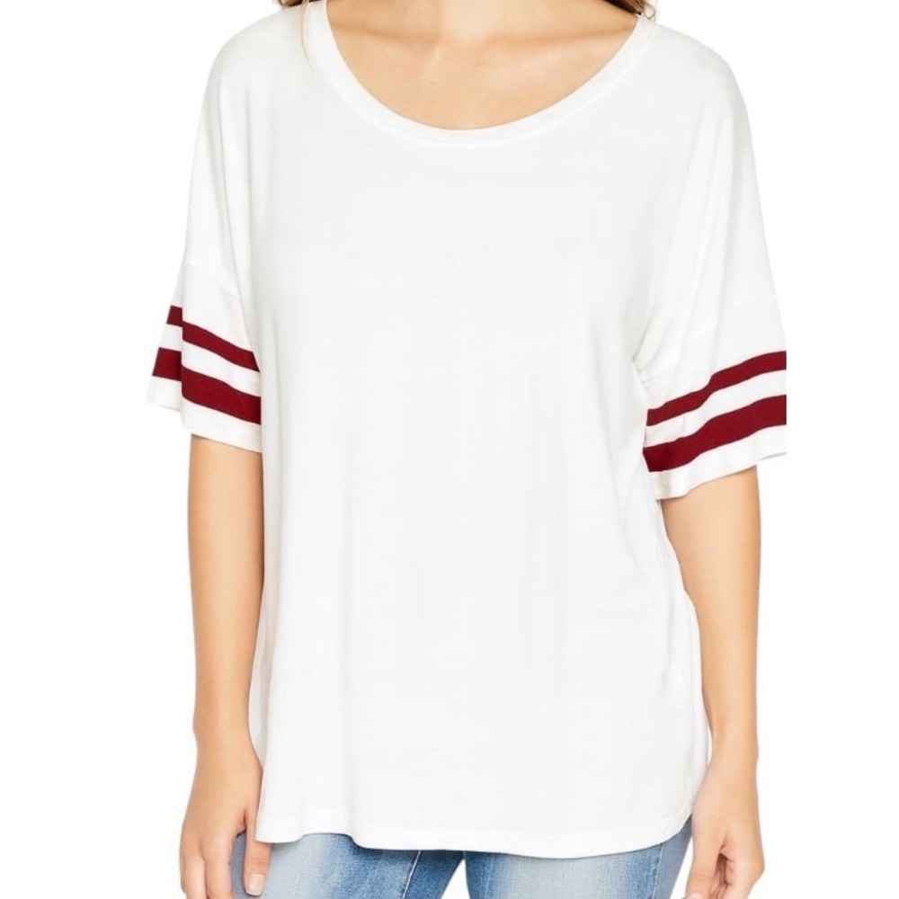 Express Black and White Oversized Baseball Tee
